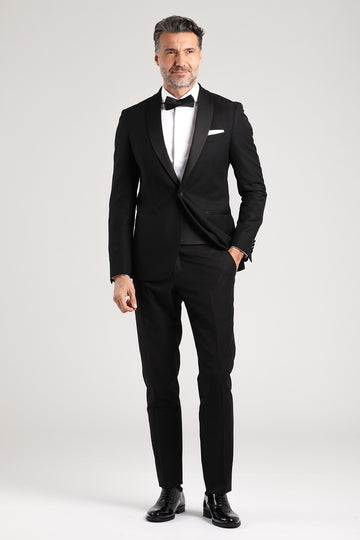 Men's suit drop 7 with shiny shawl lapel