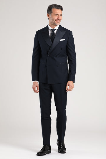Navy Blue Double Breasted Suit