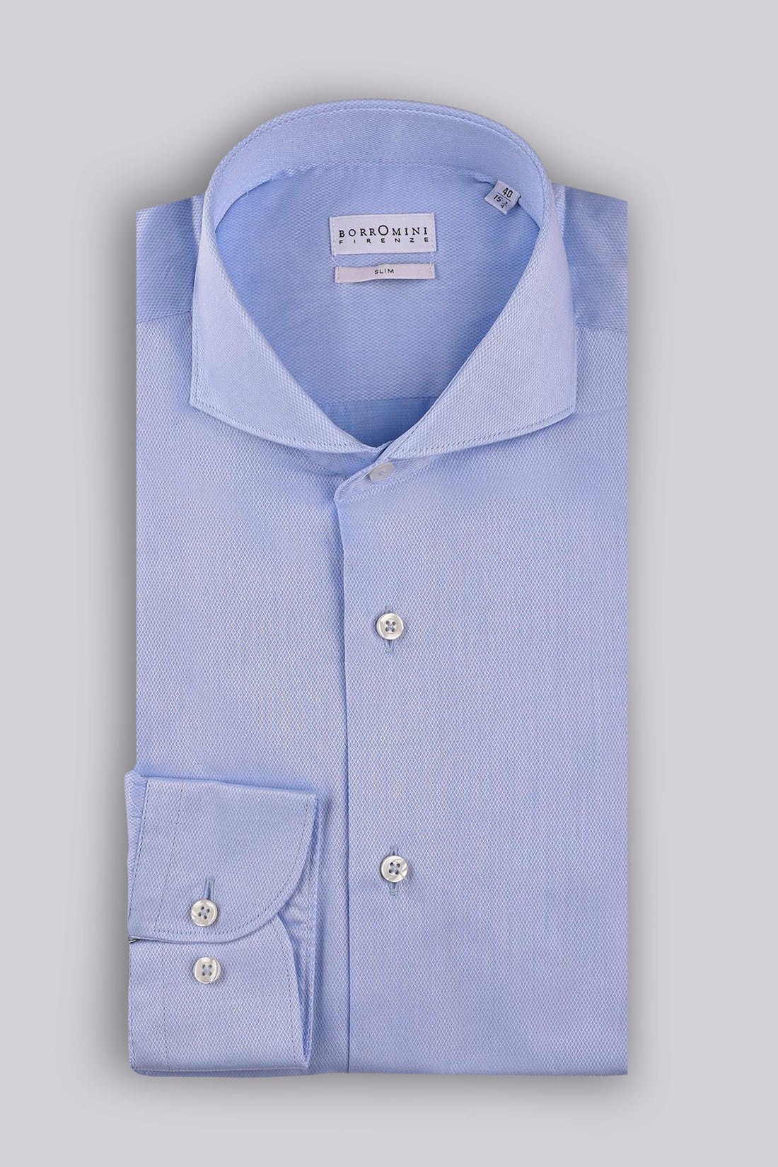 Camicia collo francese a trama piqué