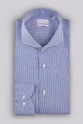 Camicia collo francese a righe - Blu