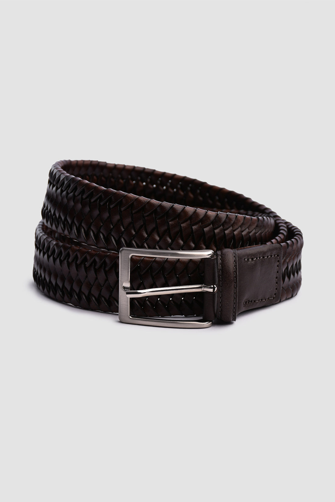 Cintura intrecciata ed elasticizzata in cuoio testa di moro