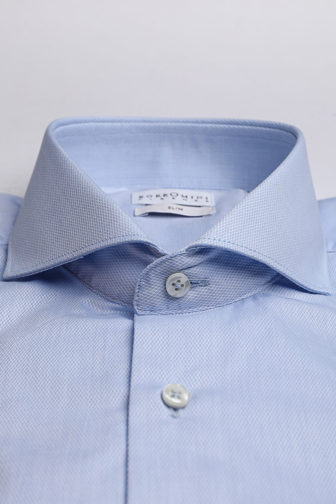 Camicia collo francese a trama piqué