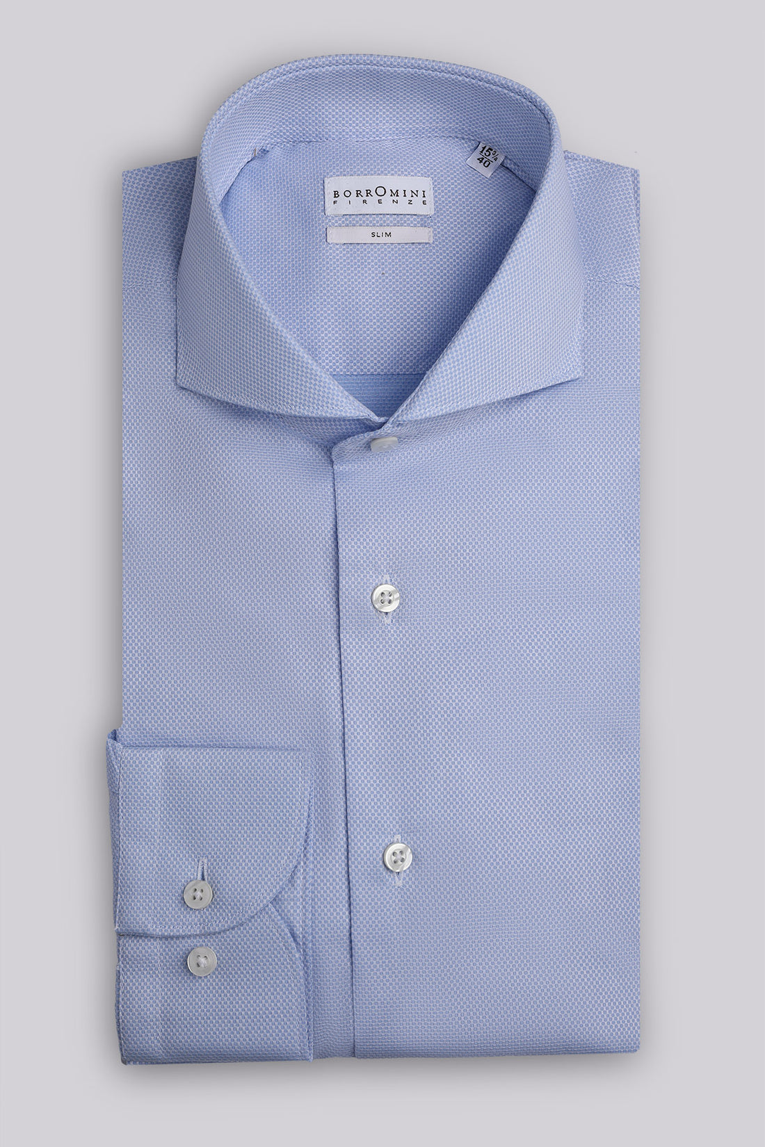 Camicia collo francese tessuto lavorato