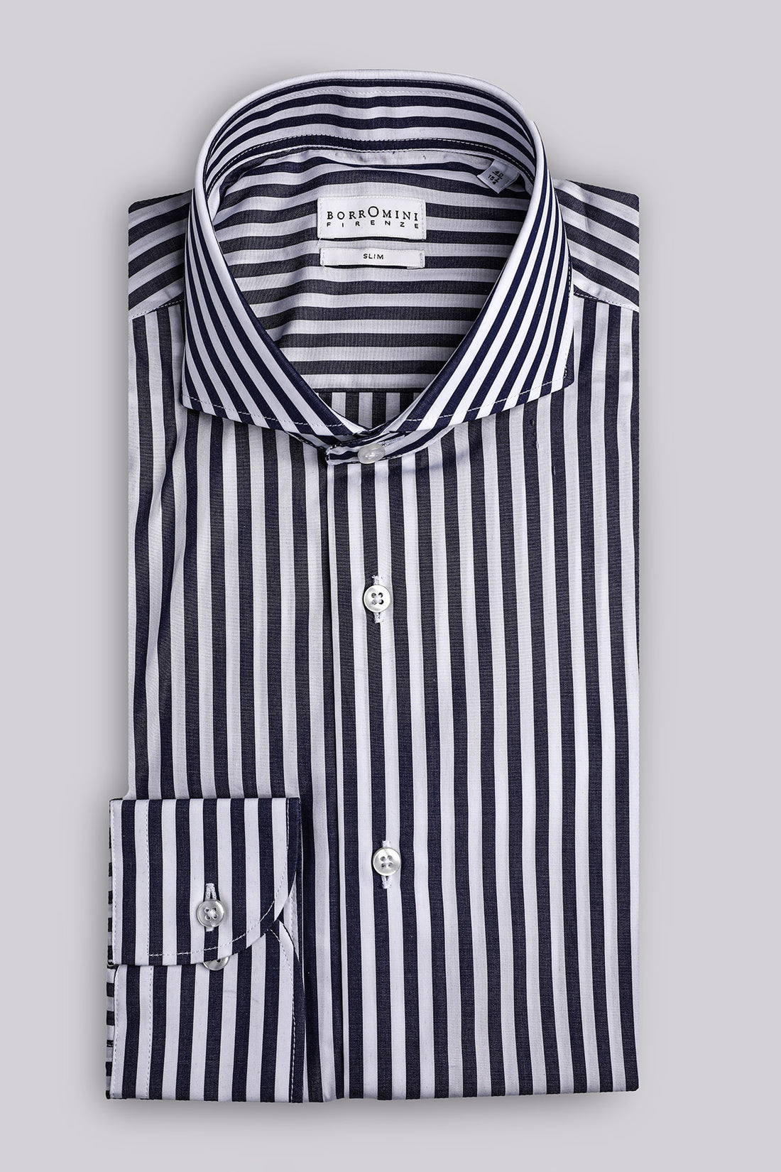 Camicia a righe verticali blu