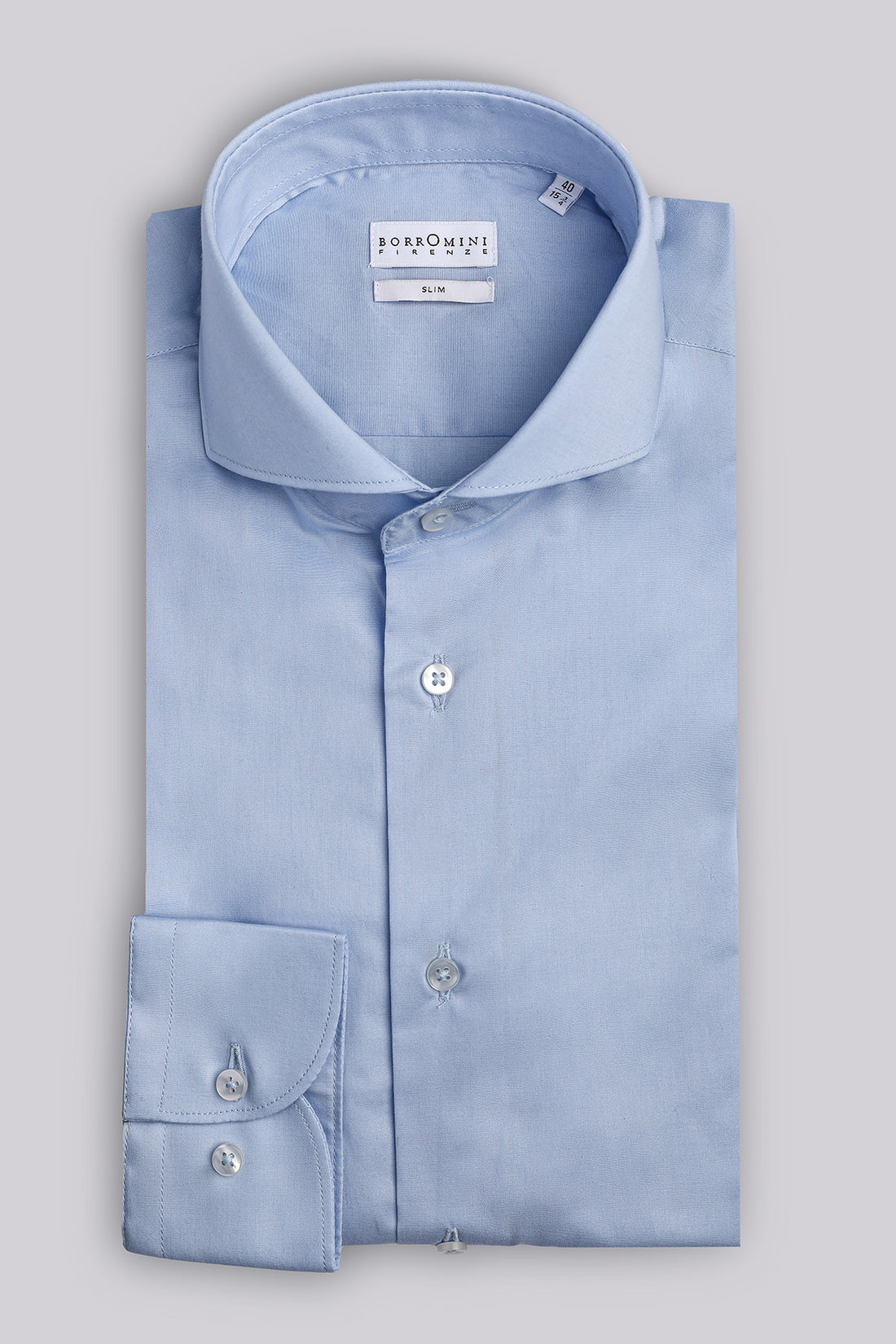 camicia da uomo celeste in cotone