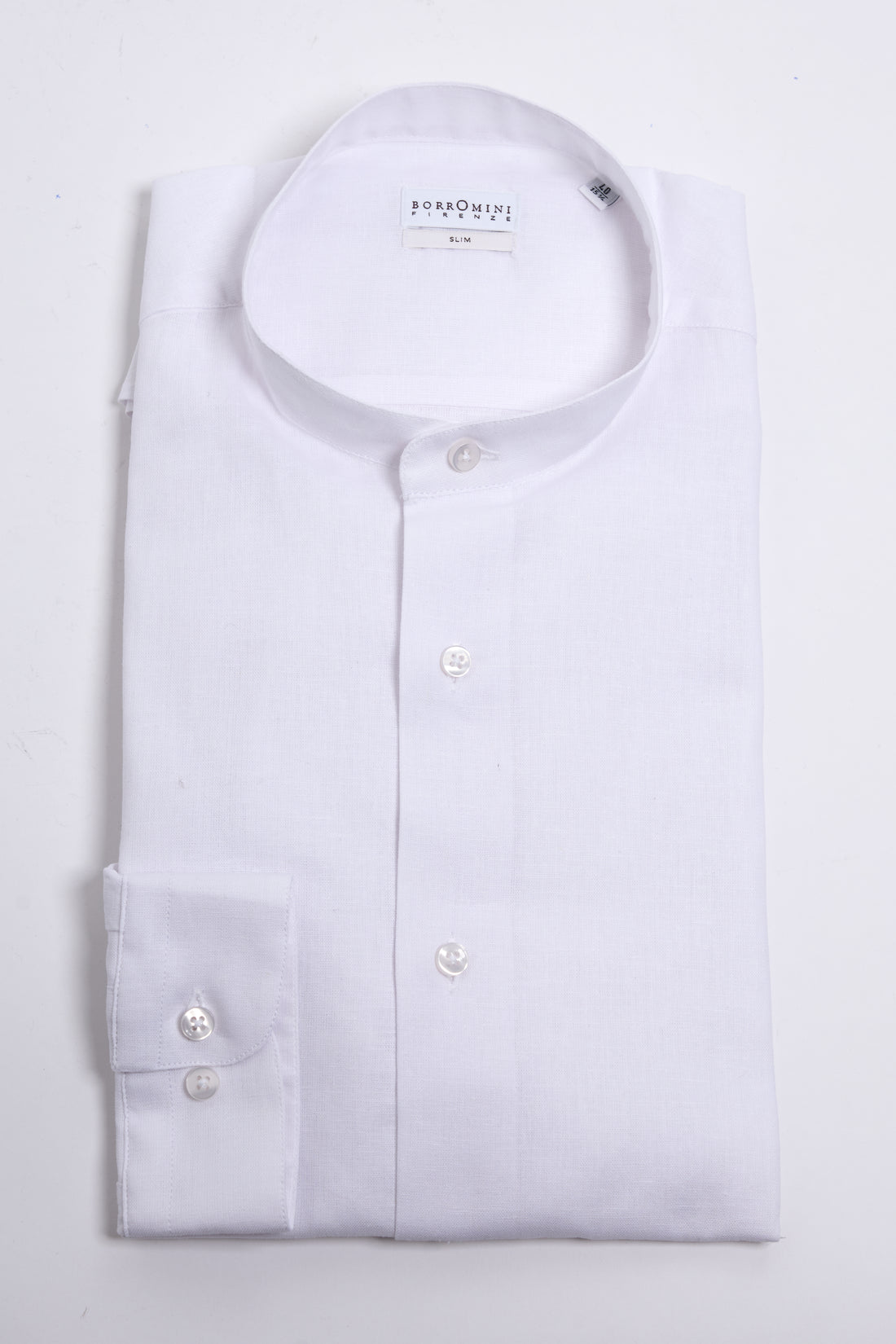 Camicia collo coreana in lino e cotone modello Corea-ORI200-W001