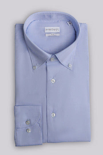 Camicia button-down con micro trama
