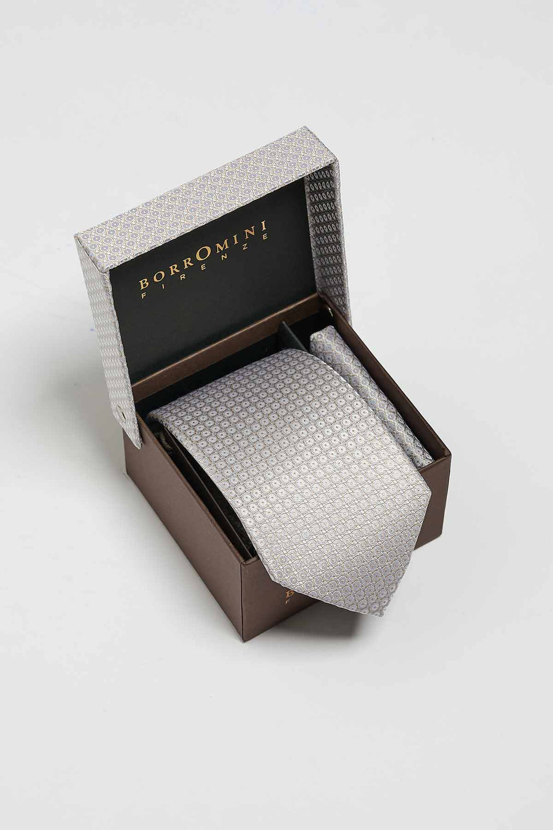 Cravatta da uomo in seta con pochette BOX-45C