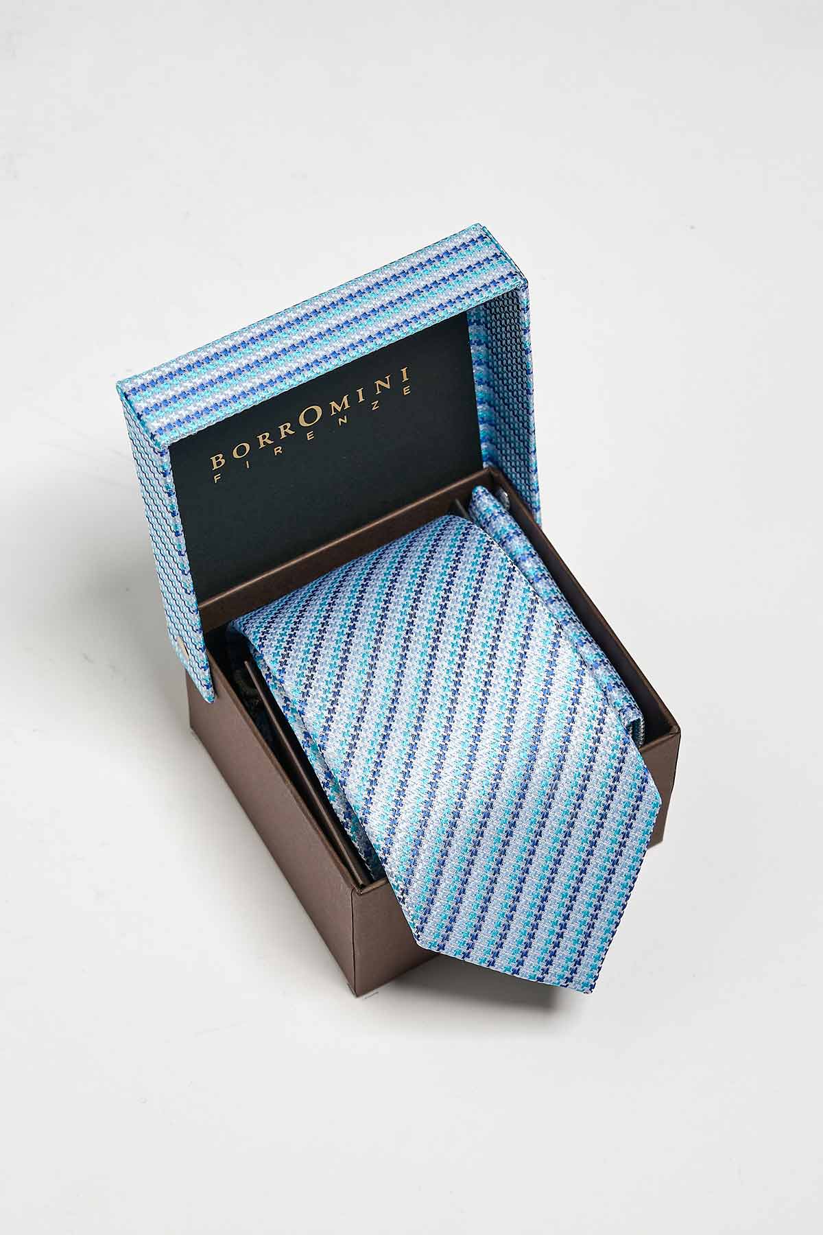 Cravatta in seta con pochette - Main Image