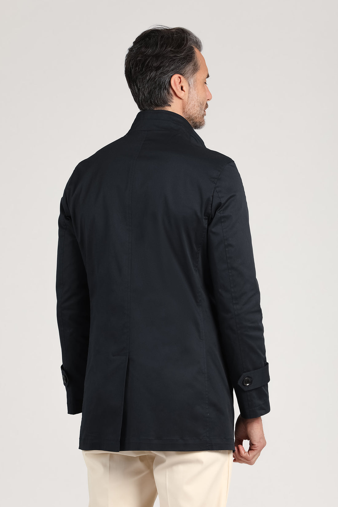 Impermeabile con collo alla coreana