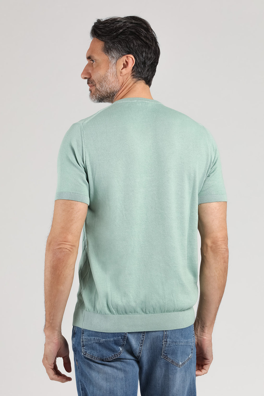 Maglia girocollo a manica corta colo salvia