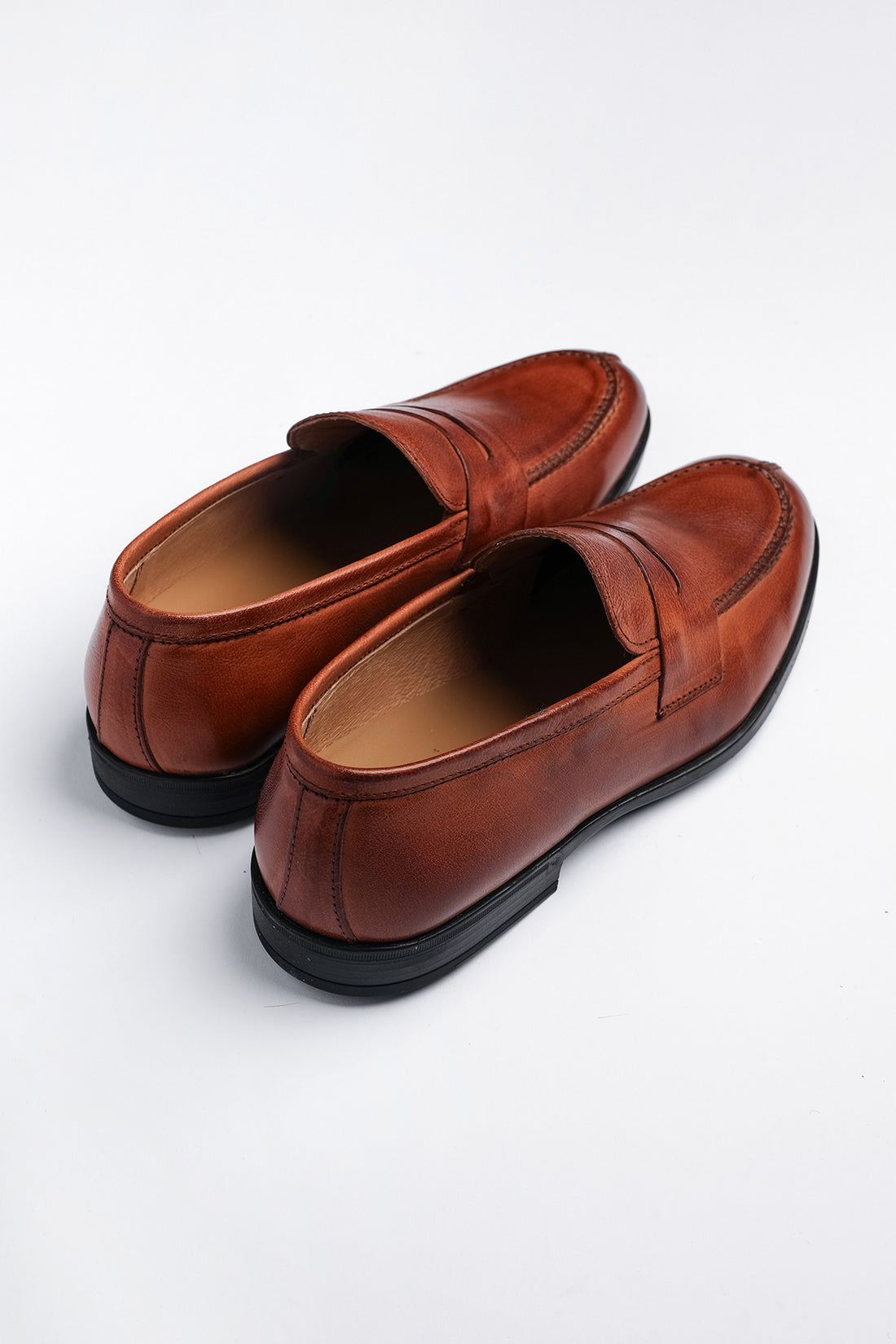 Mocassino con bendina colore cognac