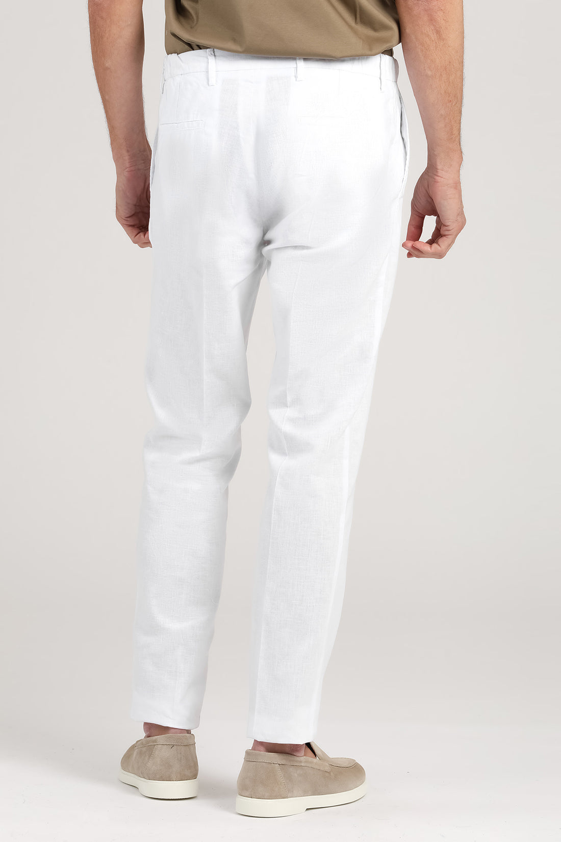 Pantalone di lino bianco da uomo