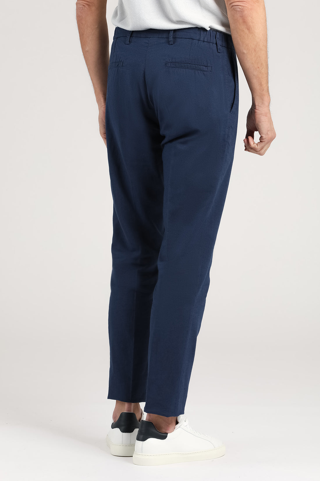 Pantalone di lino da uomo blu