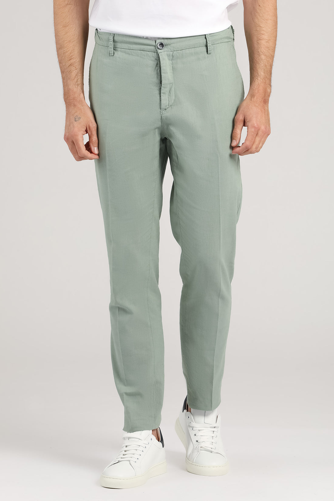 Pantalone di lino color iceberg