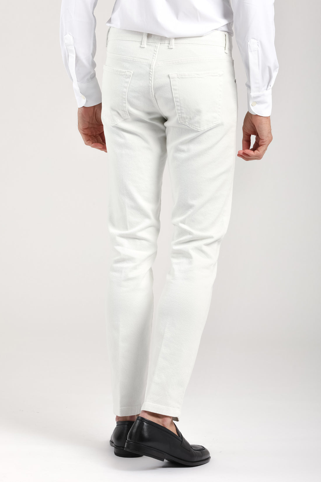 Pantalone 5 tasche panna