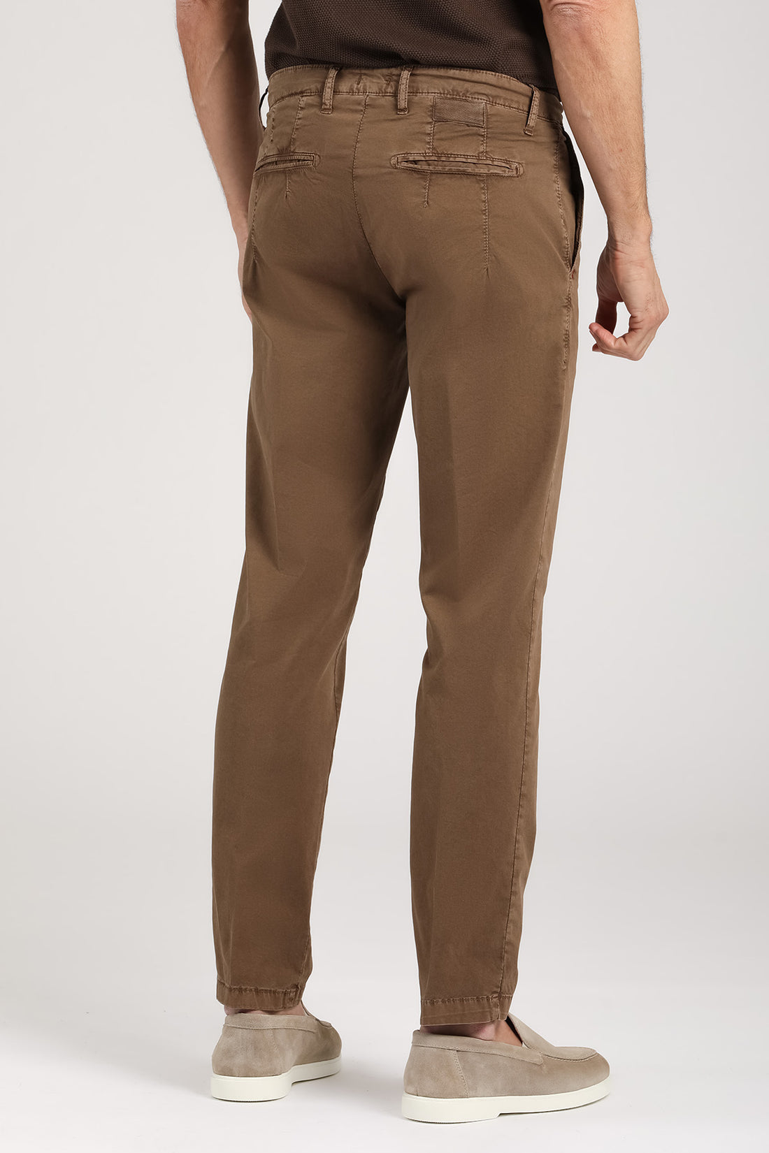 Pantalone chinos tasca a filo slavato - Cacao