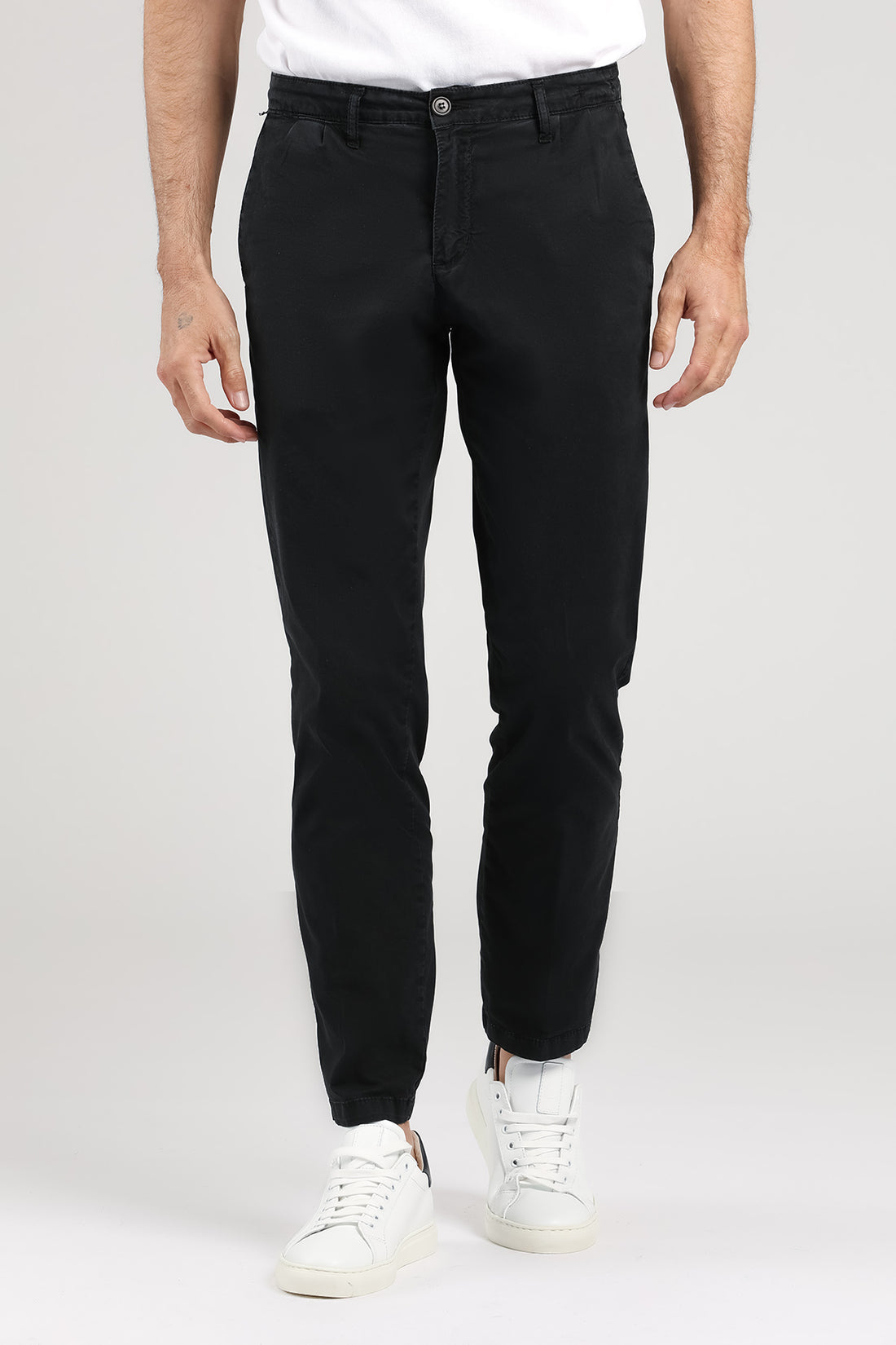 Pantalone chinos tasca a filo slavato - Nero