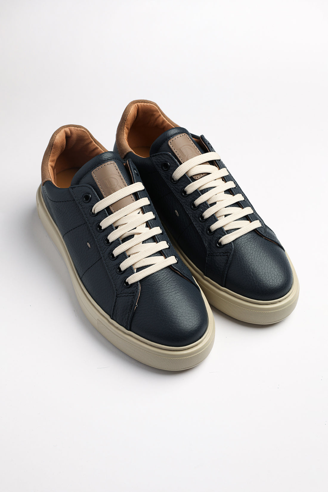 Sneakers in pelle da uomo blu navy