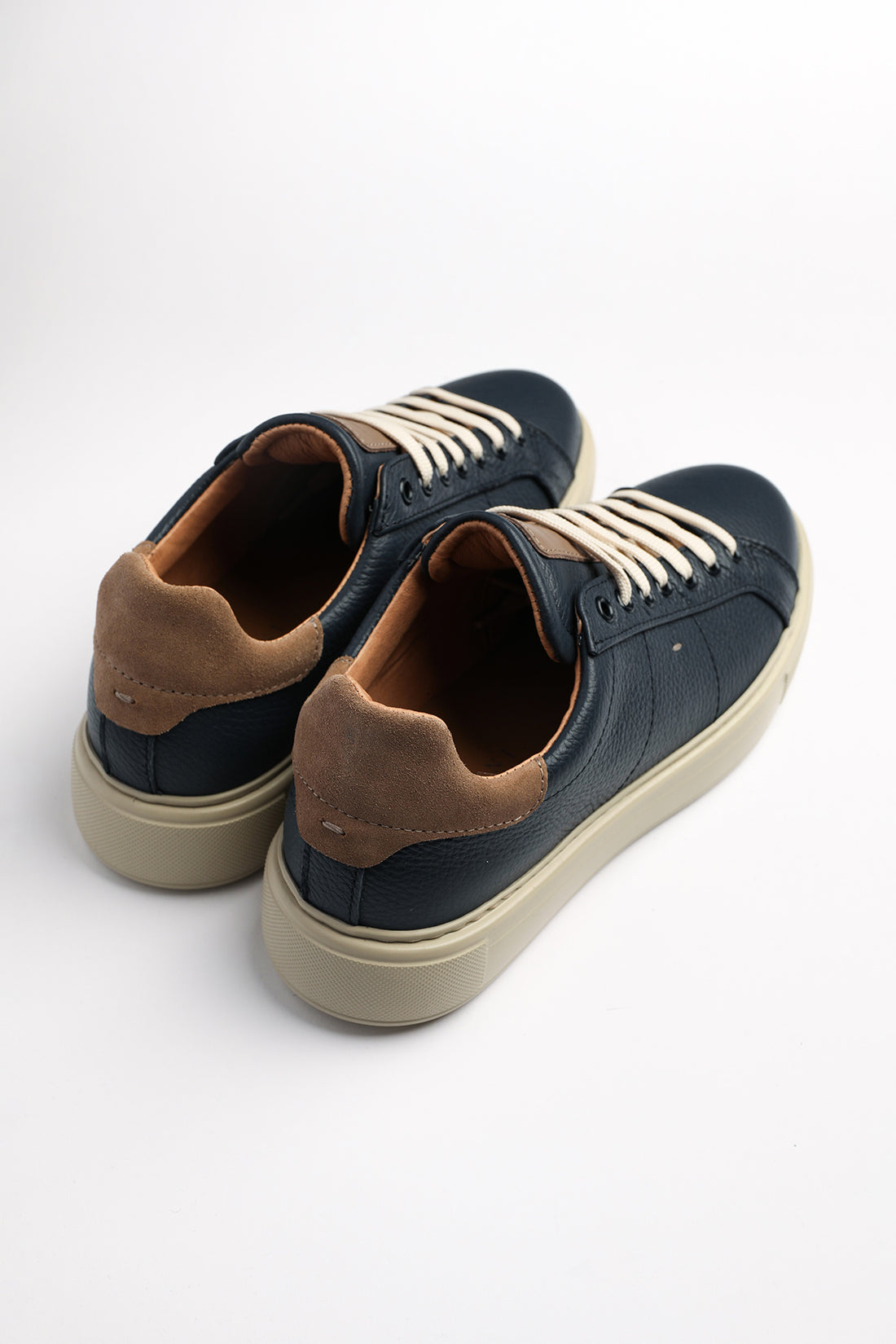Sneakers in pelle da uomo blu navy