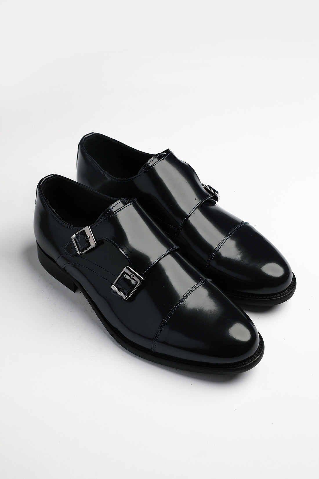 Monk strap doppia fibbia colore blu