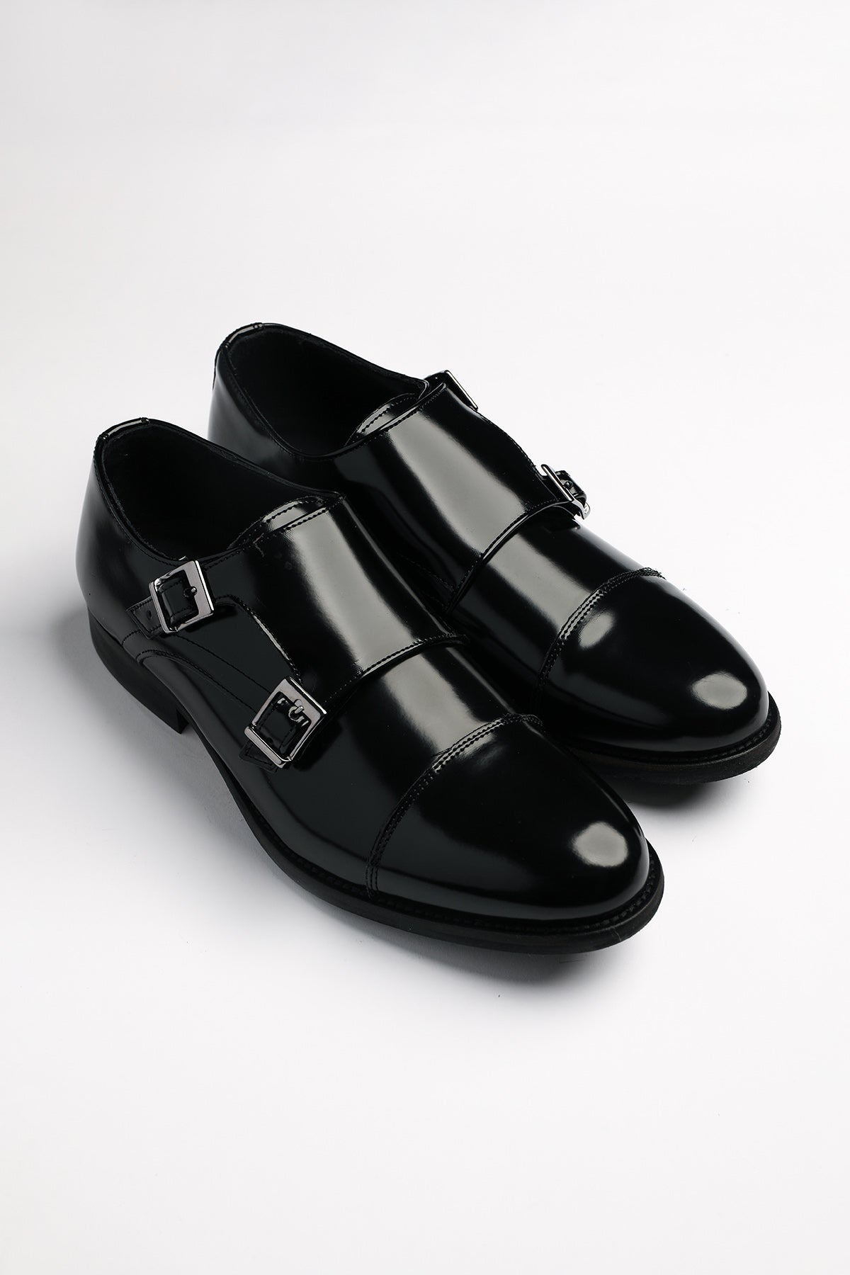 Monk strap doppia fibbia nera