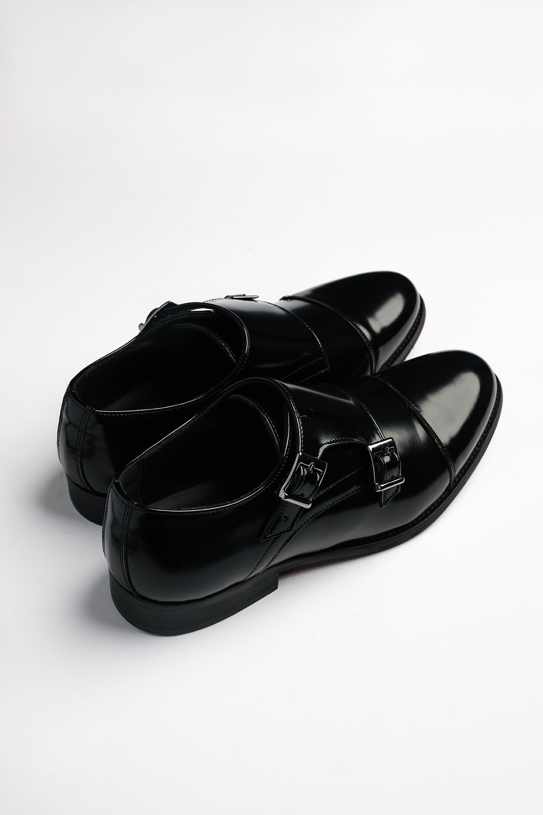 Monk strap doppia fibbia nera