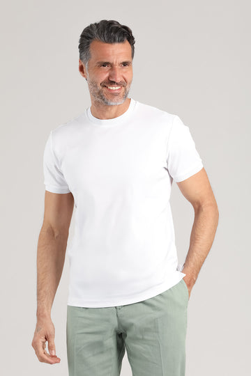 Maglia girocollo a manica corta bianca