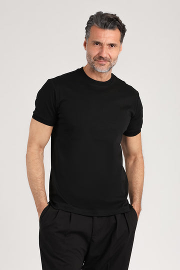 Maglia girocollo a manica corta nera