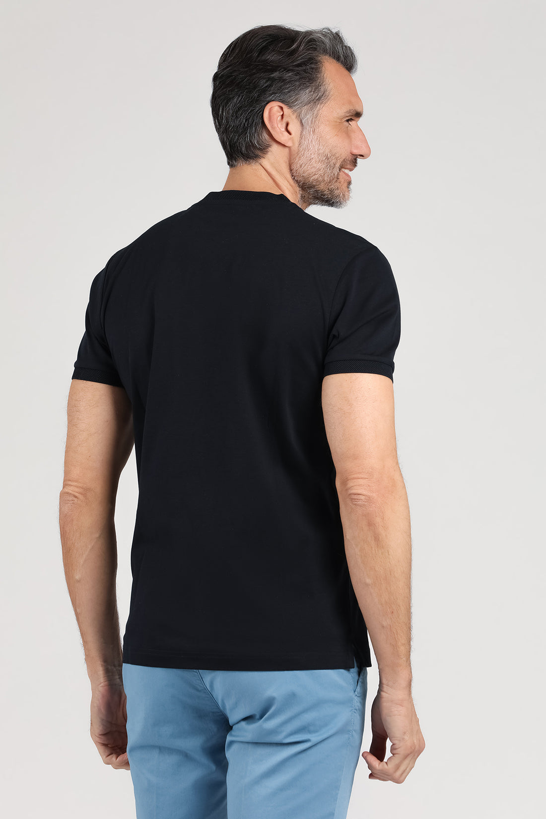 Maglia girocollo a manica corta blu navy