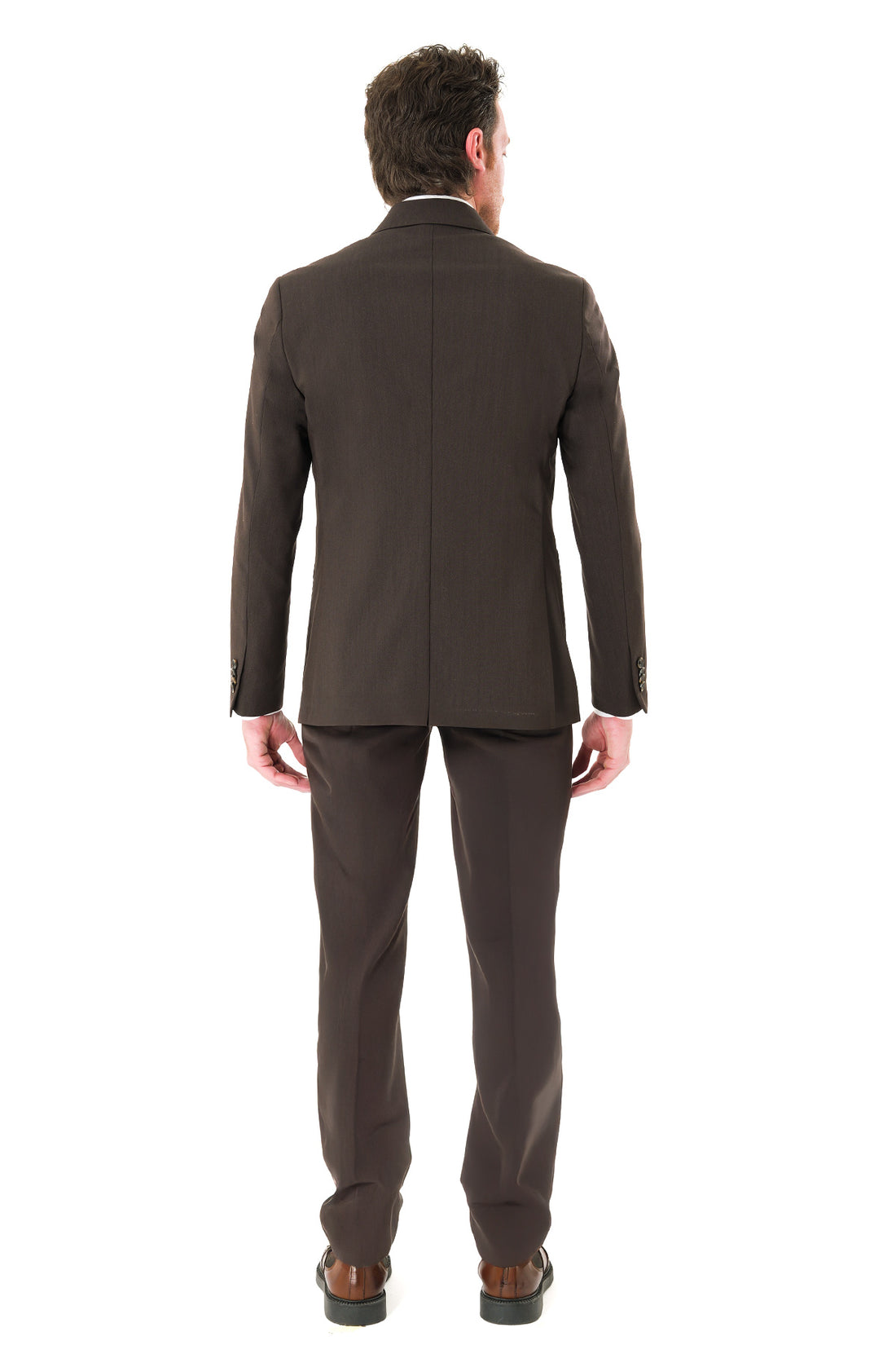 Double-breasted suit with peak lapels