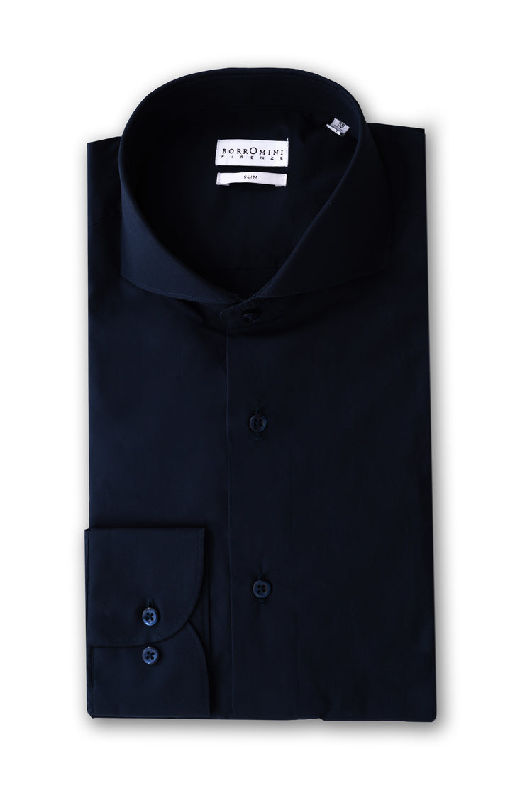 Cotton shirt featuring French collar, elegant Italian style by Borromini Firenze - Made in Italy