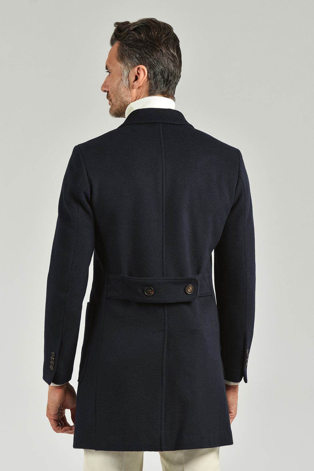 Double-breasted pure wool coat