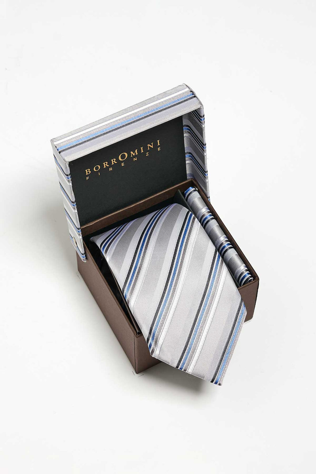 Cravatta da uomo in seta con pochette BOX-35C