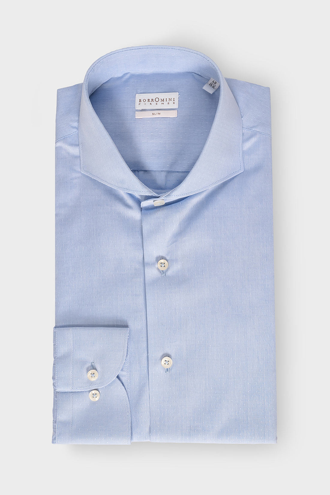 Camicia celeste 100% cotone - Collo francese