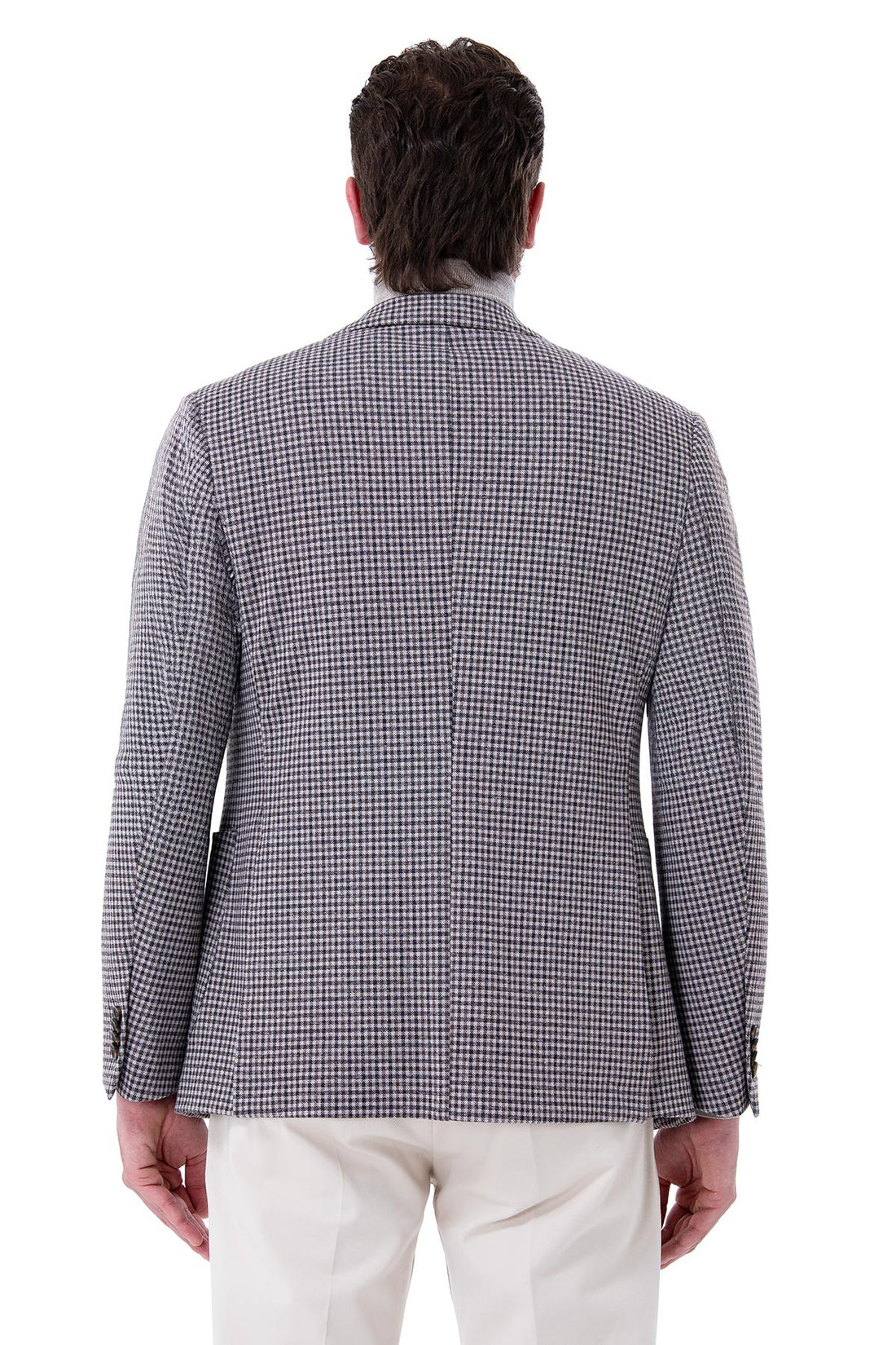 Single-breasted micro-check jacket