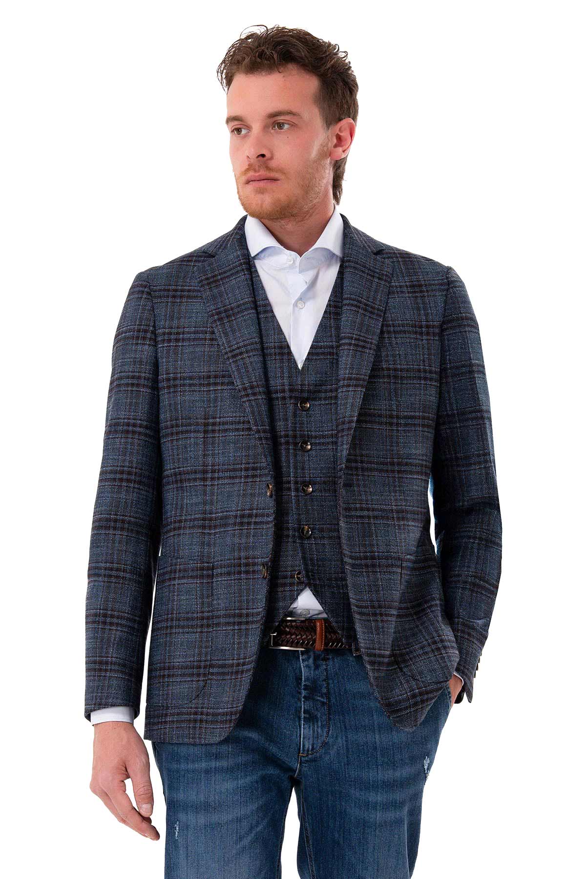 Semi-lined single-breasted jacket