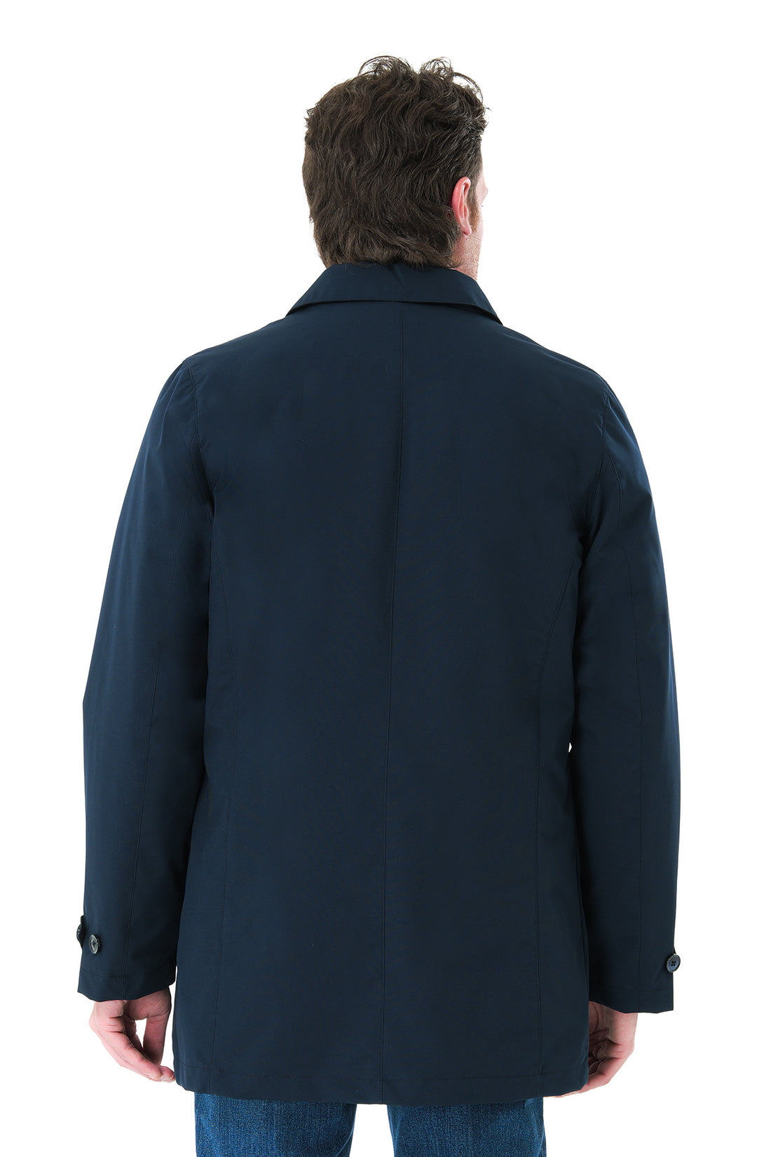 Raincoat with shirt collar and detachable interior