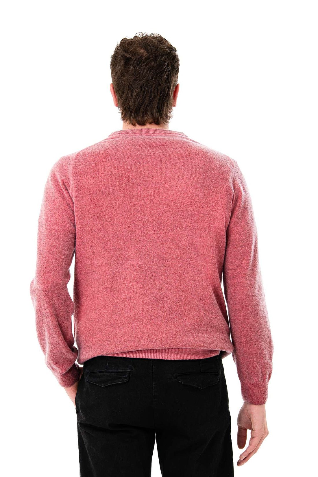 Cold-dyed wool crew neck sweater