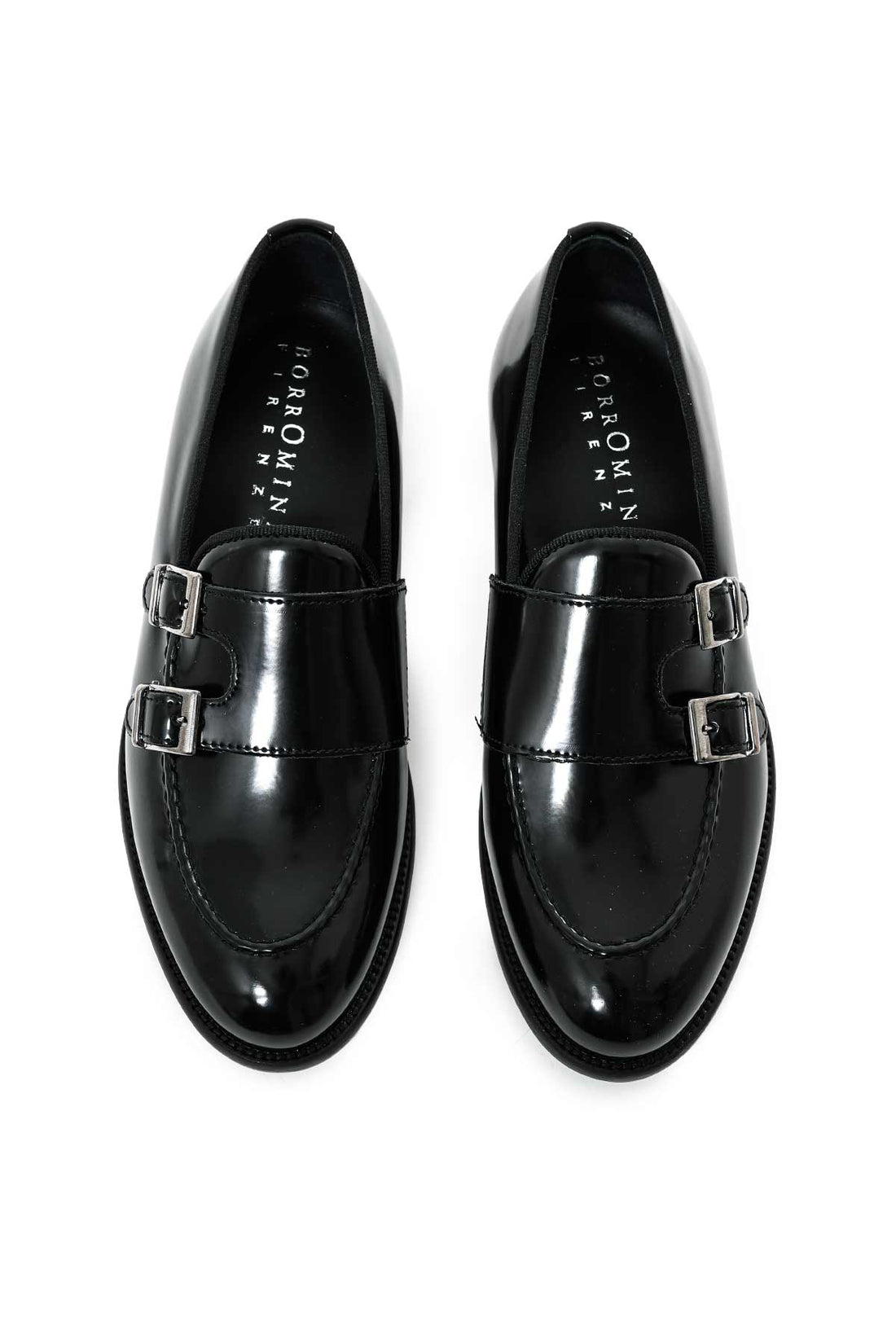 Double buckle monk strap in brushed leather