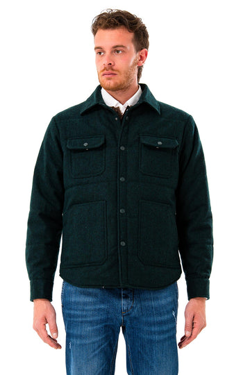 Quilted wool blend overshirt