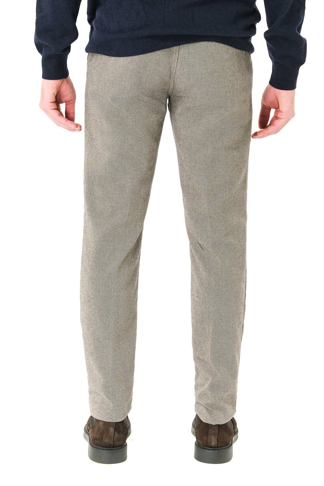 Stretch cotton diagonal chino trousers