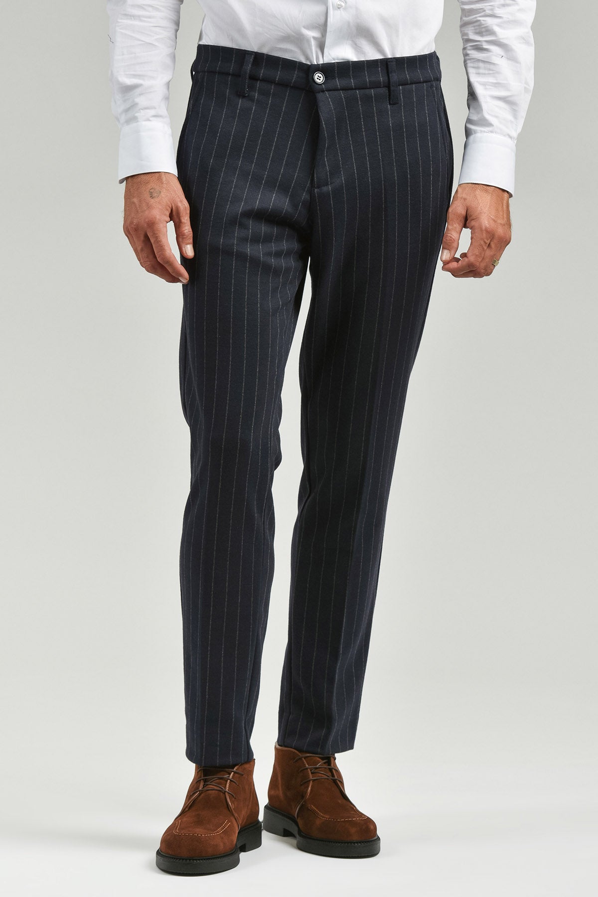 Pinstriped trousers