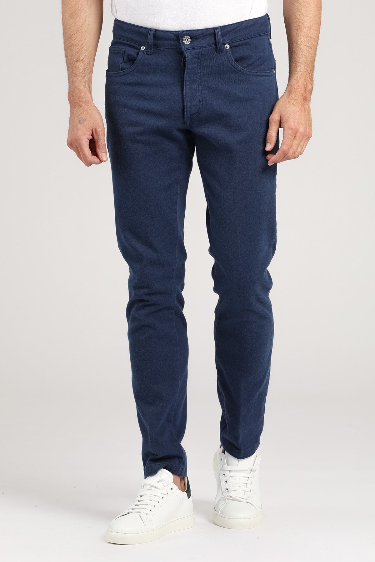 Pantalone cargo con elastico e tasconi - Navy