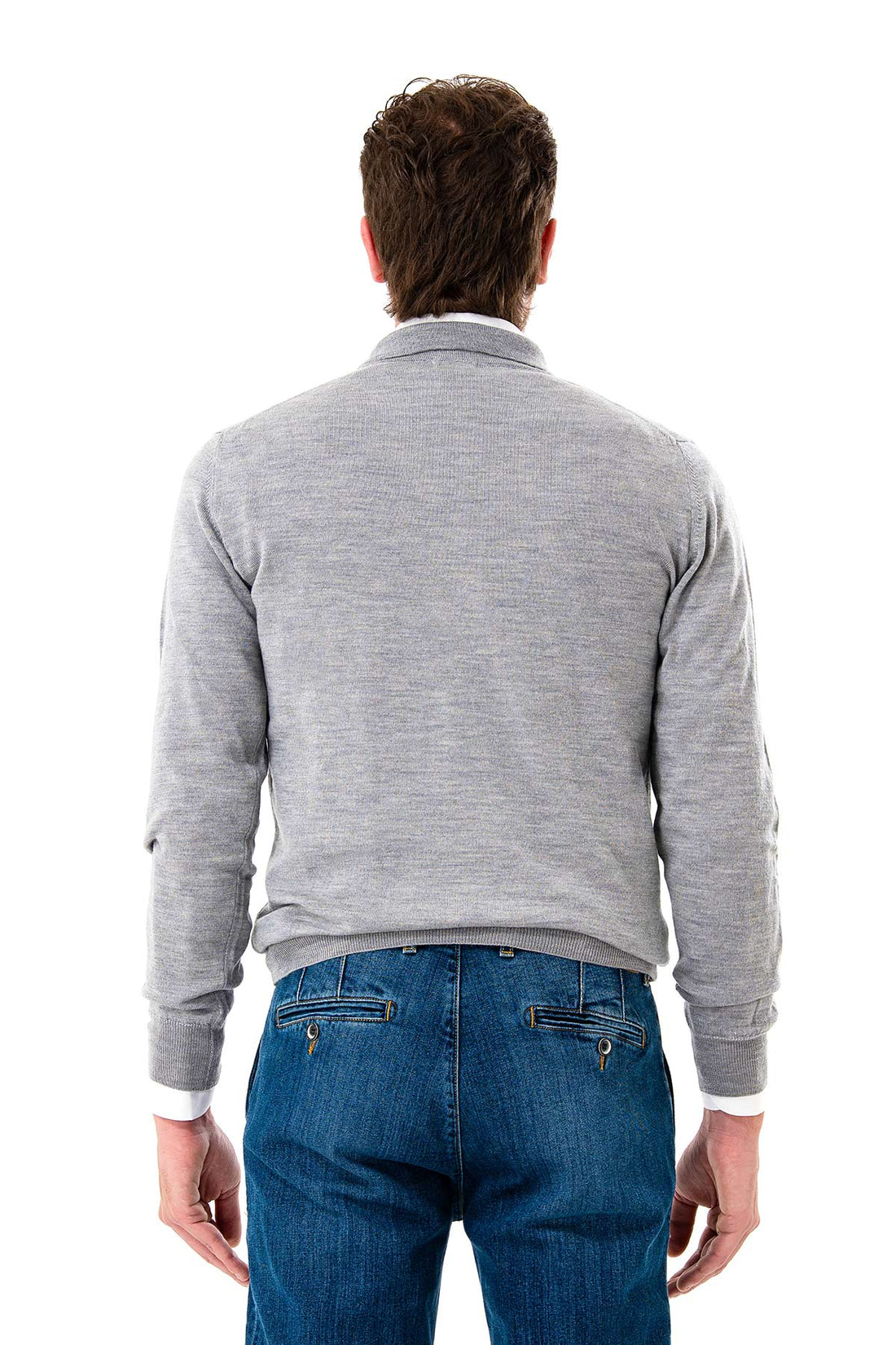 Two-button wool polo shirt