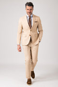 Beige melange two-button dress - Paglia
