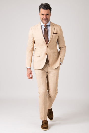 Beige melange two-button dress - Paglia
