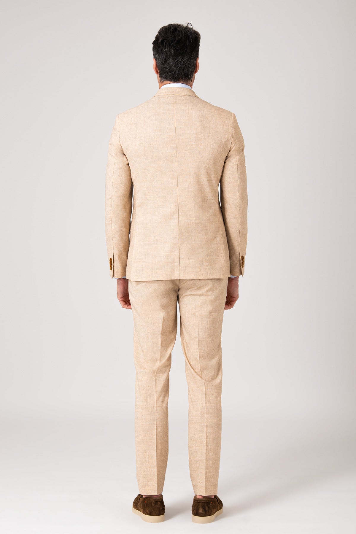 Beige melange two-button dress - Paglia