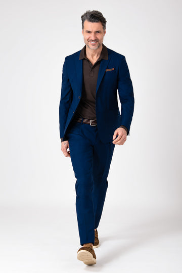 Blue dress with an applied pocket