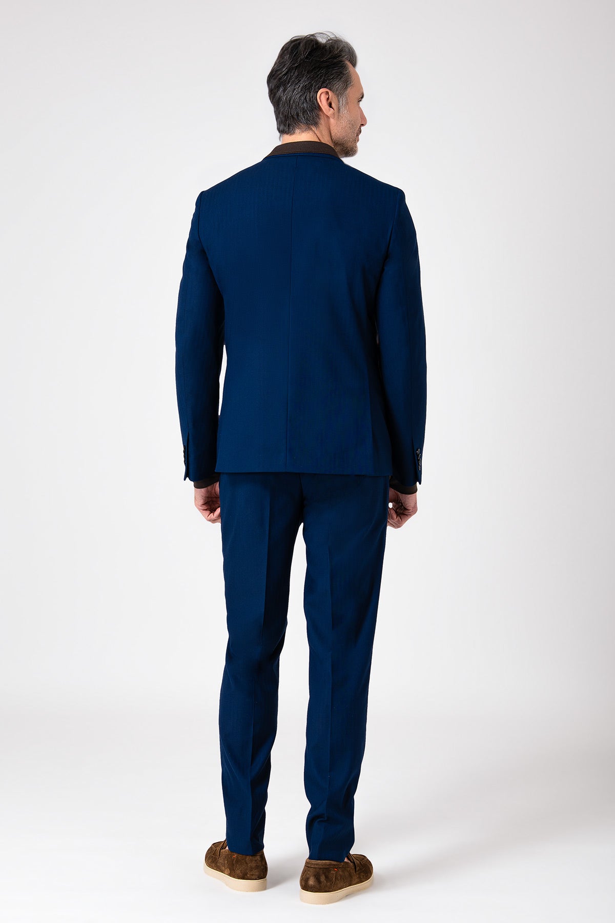 Blue dress with an applied pocket